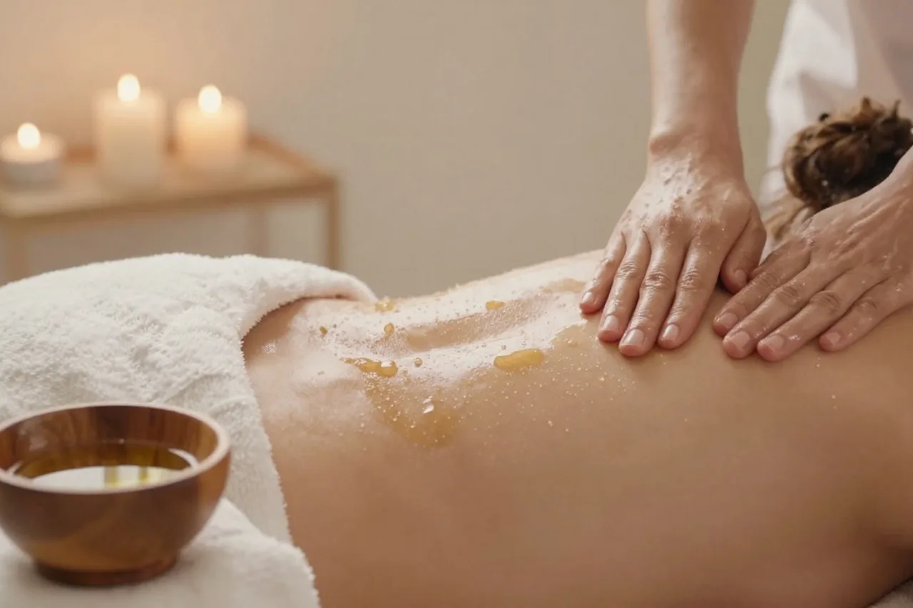 Massage aux huiles tièdes dans une ambiance tamisée